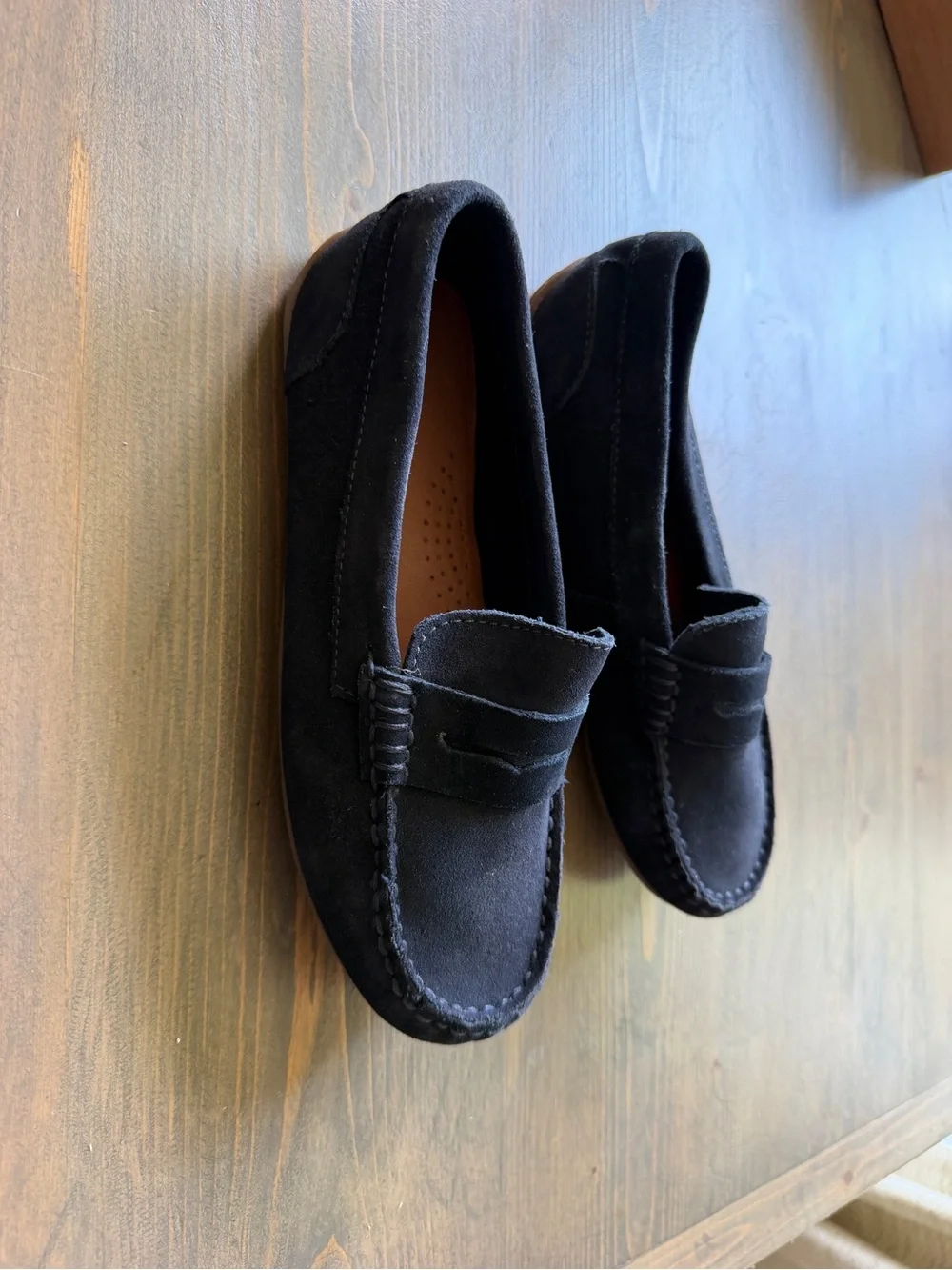 Zara boys Blue Suede Slip-On Penny Loafers